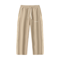 Contrast Side-Stripe Straight-Leg Pants
