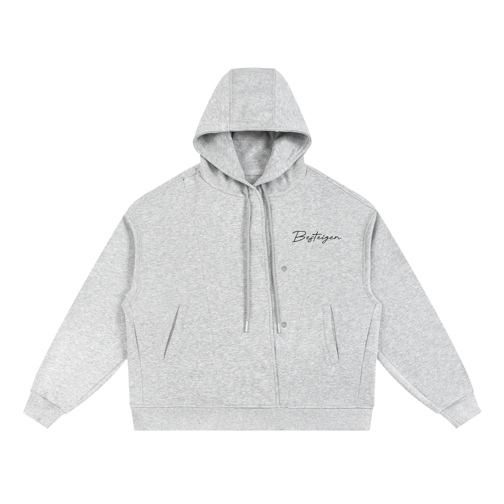 Signature Boxy Button Placket Hoodie