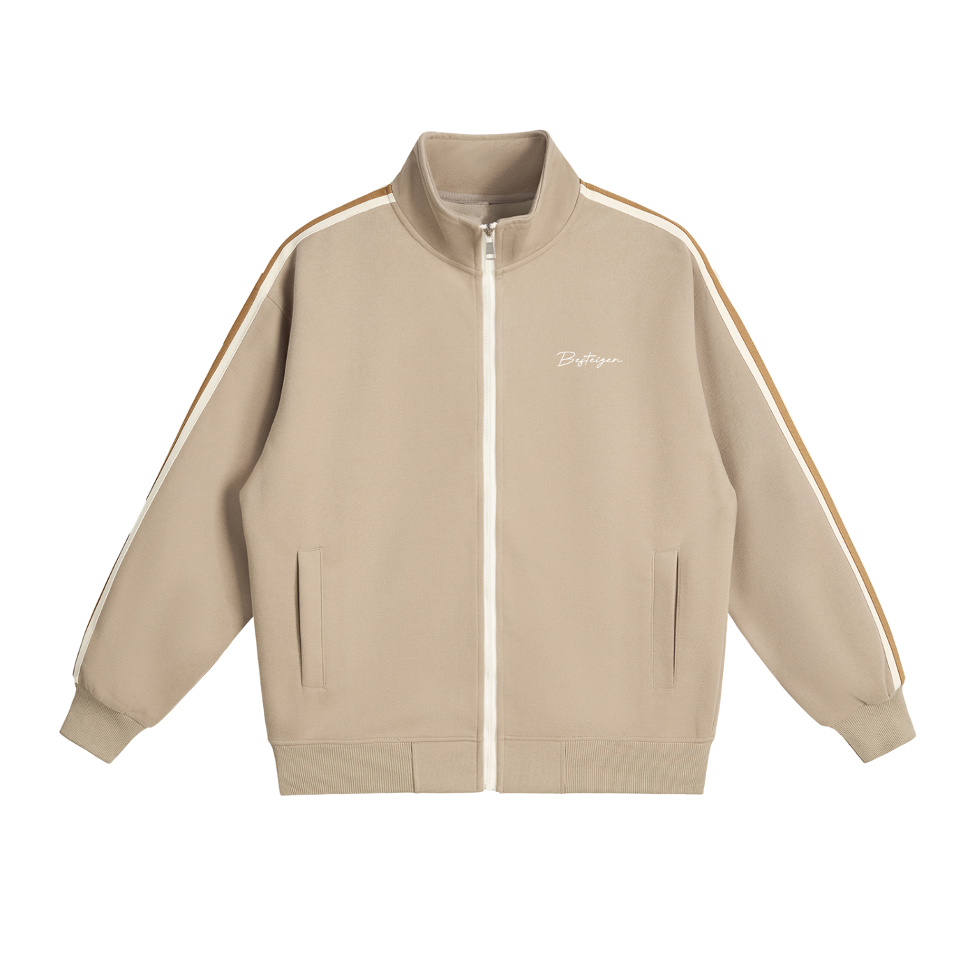 Contrast Side-Stripe Stand Collar Jacket