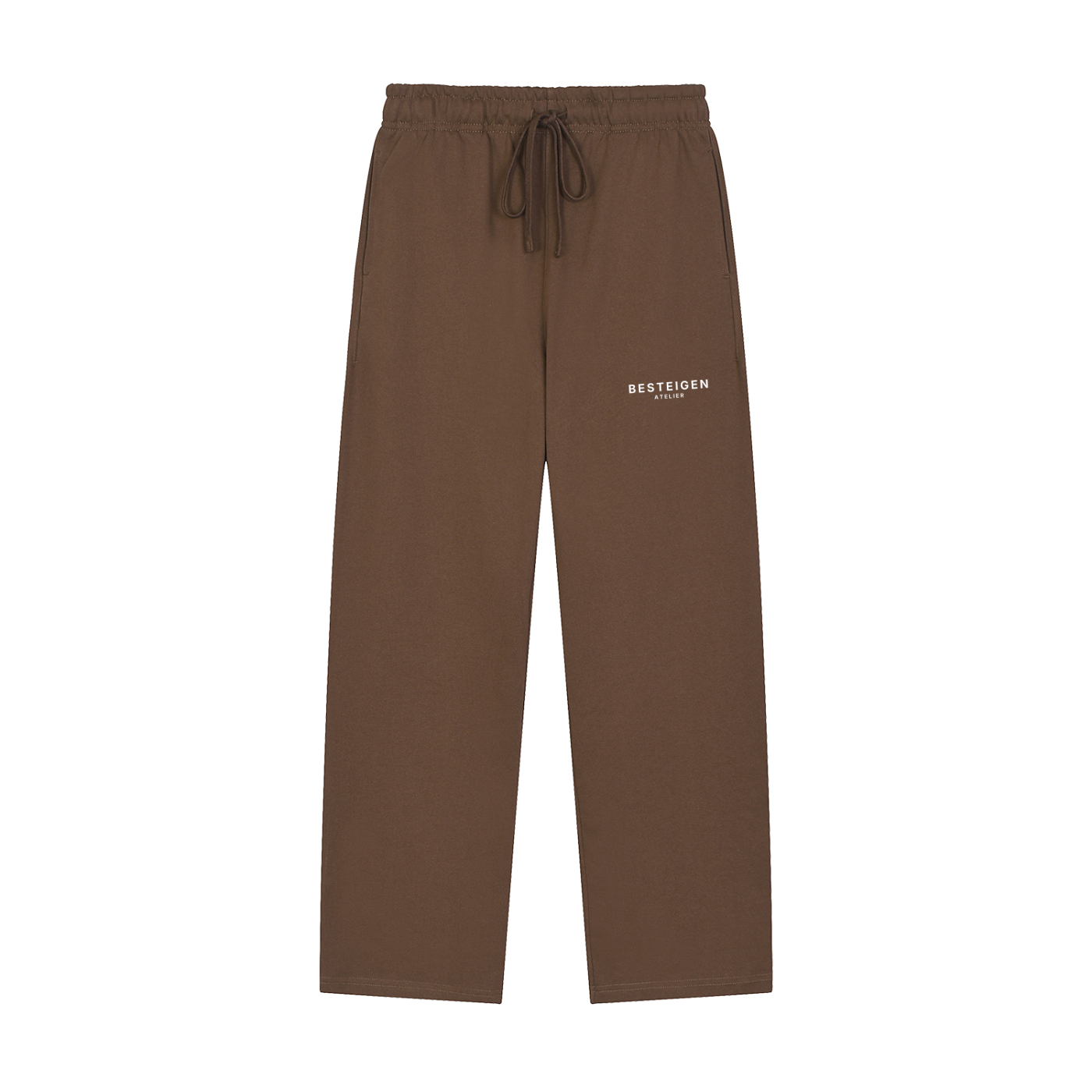 Solid Color Straight-Leg Sweatpants