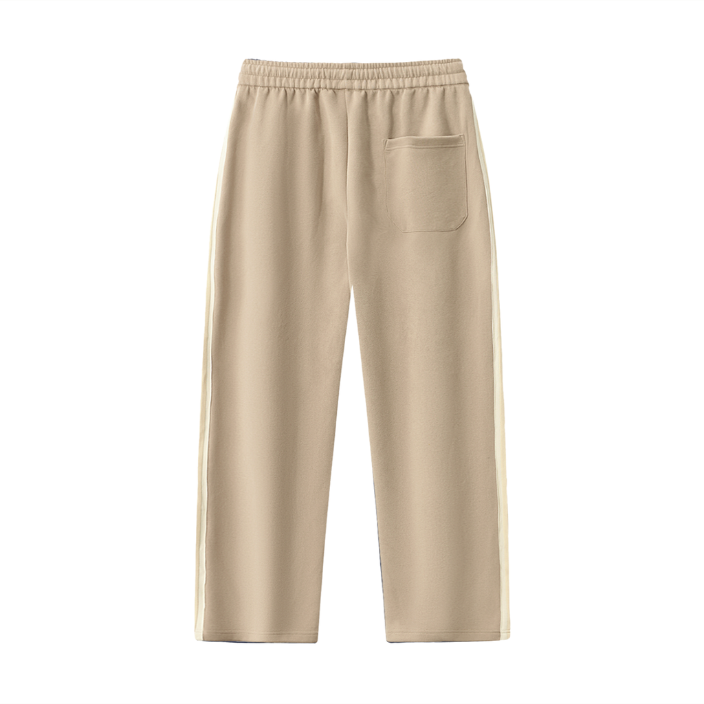 Contrast Side-Stripe Straight-Leg Pants