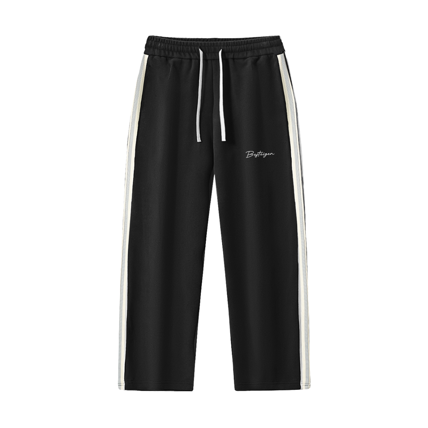 Contrast Side-Stripe Straight-Leg Pants