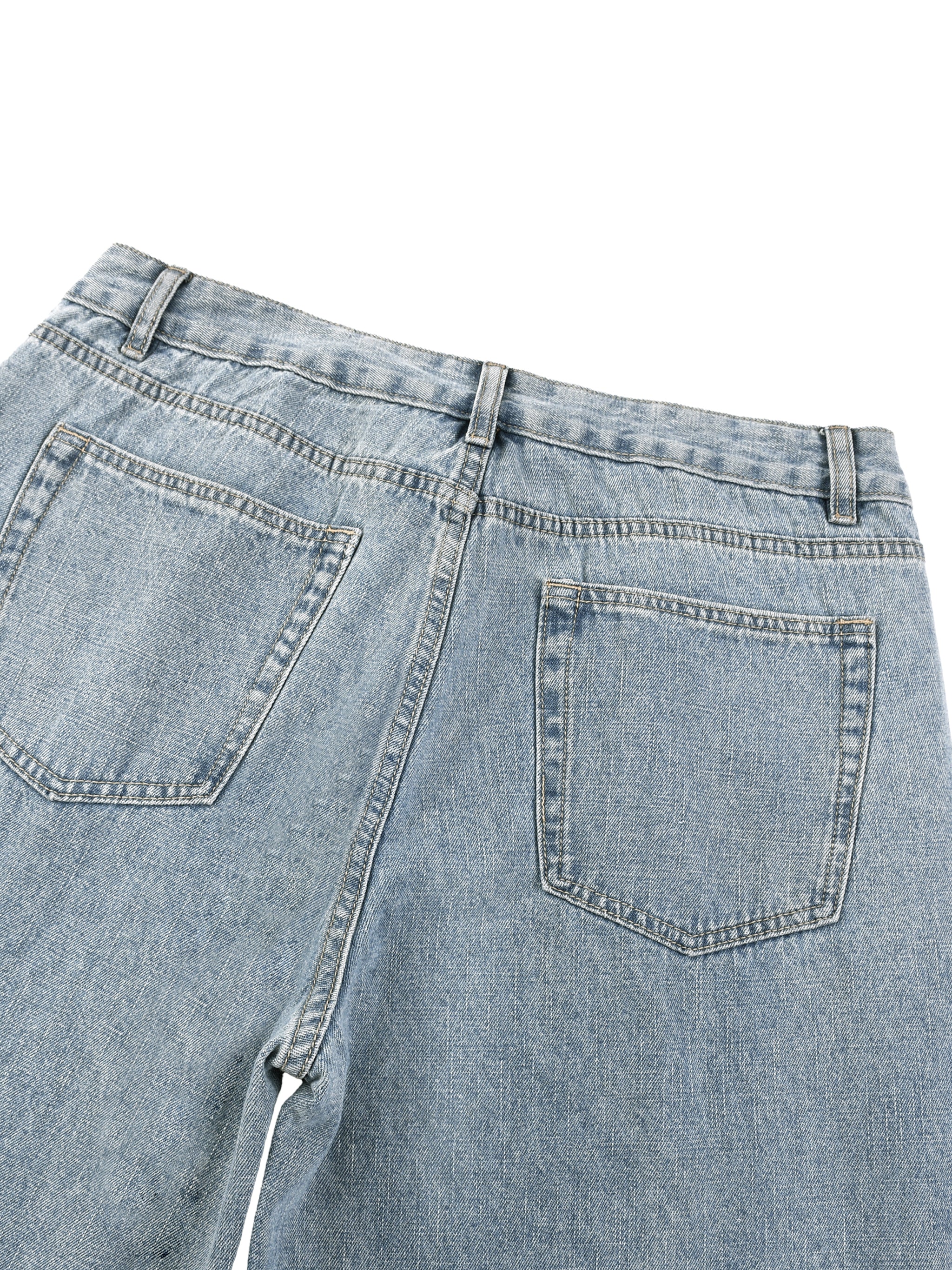 Vintage Wash Straight Leg Jeans