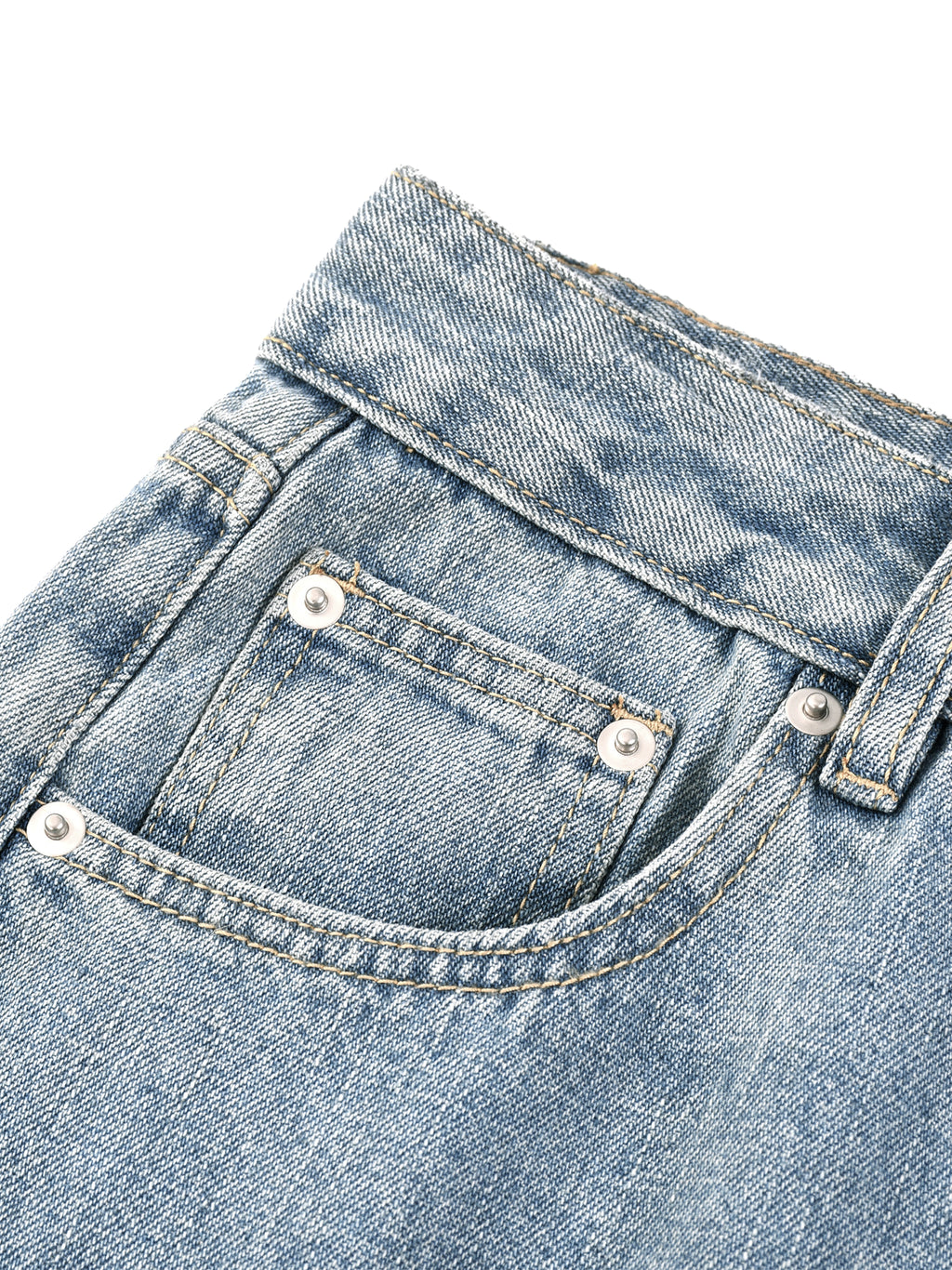 Vintage Wash Straight Leg Jeans
